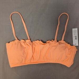 Ribbed Orange Bikini Top BNWT